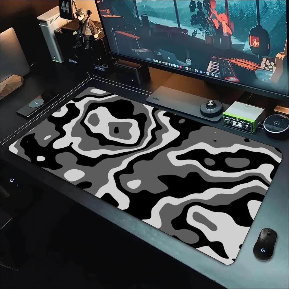 Desk Mat Grey White Topographi - Desk Setup Grey recension och pris