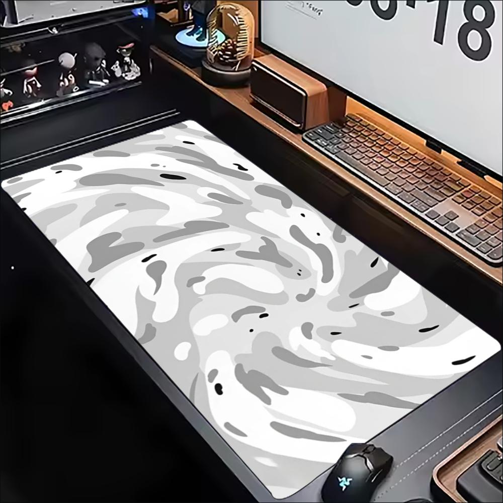 Desk Mat Grey White Topographi - Desk Setup Grey recension och pris