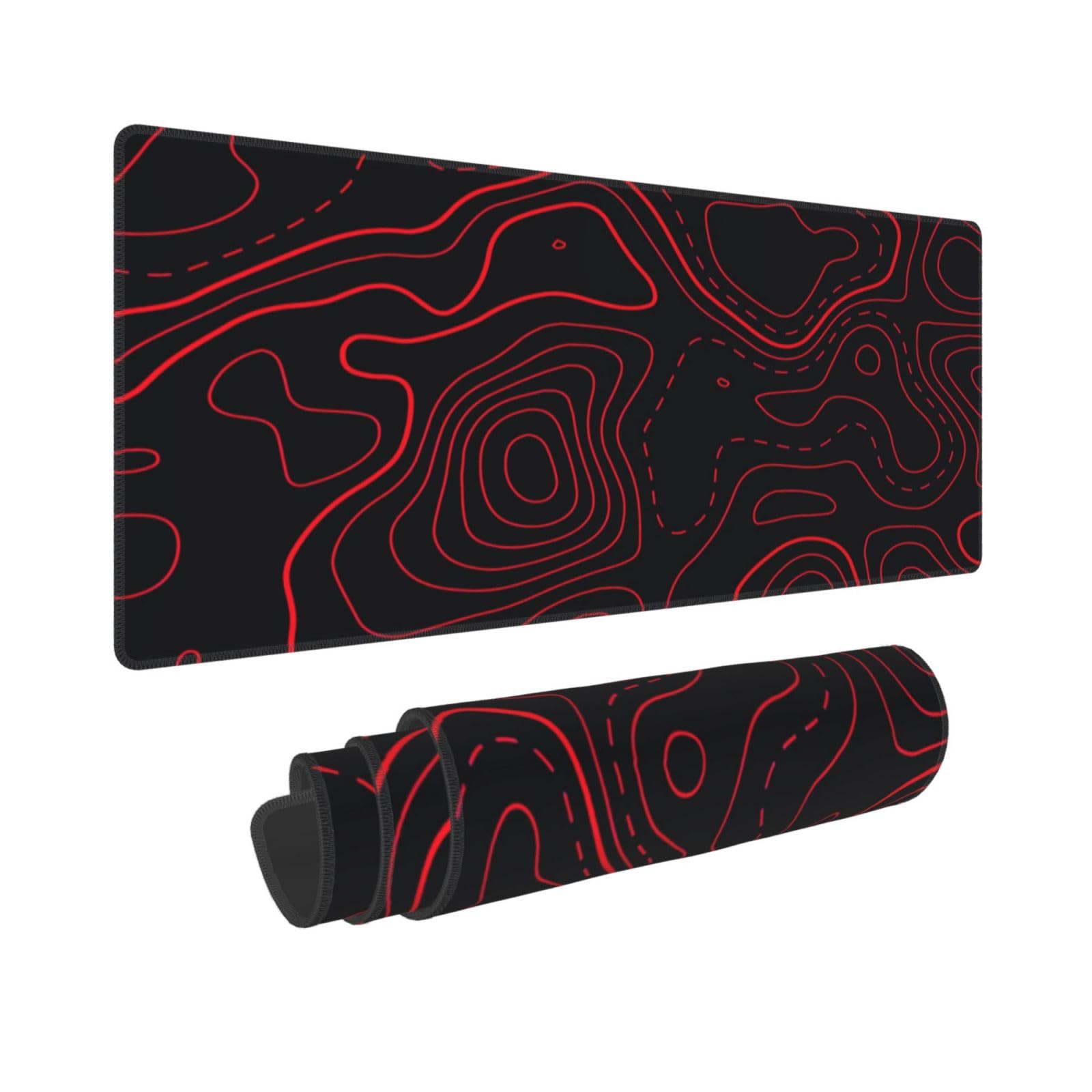 Red Black Topographic Gaming M - Desk Setup Red recension och pris