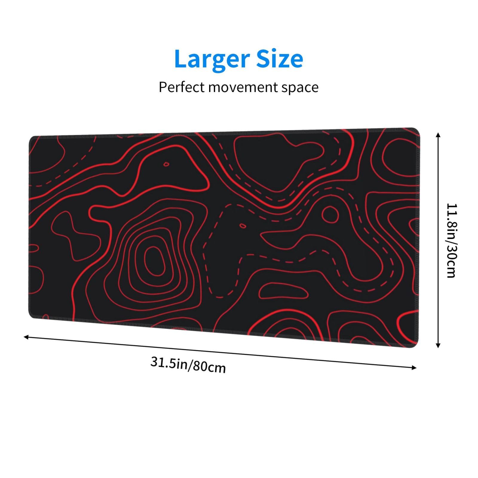 Red Black Topographic Gaming M - Desk Setup Red recension och pris