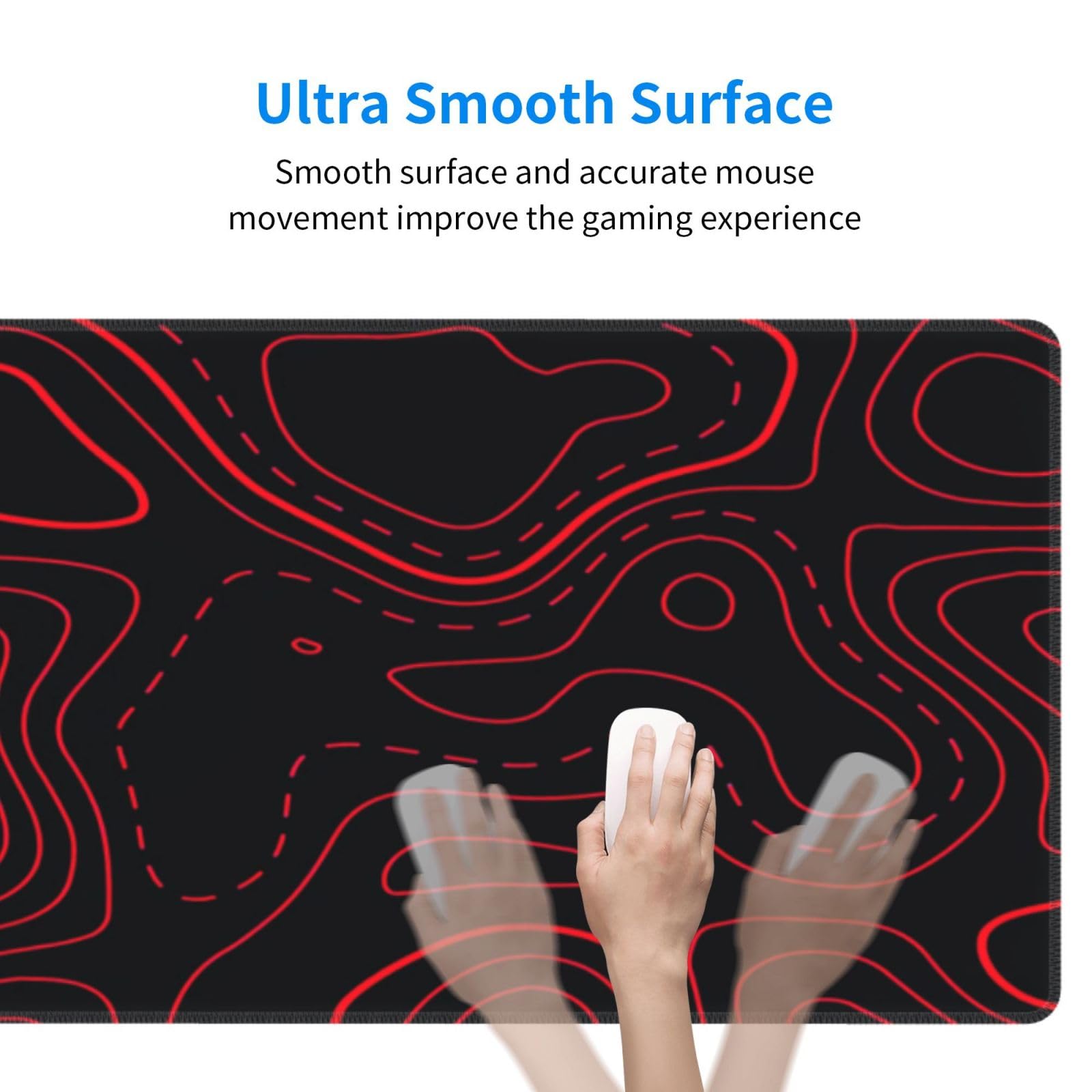 Red Black Topographic Gaming M - Desk Setup Red recension och pris