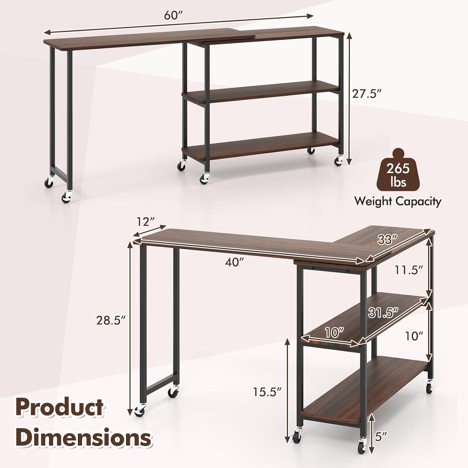 360° Rotating Side Table with  - Desk Setup Ideas recension och pris