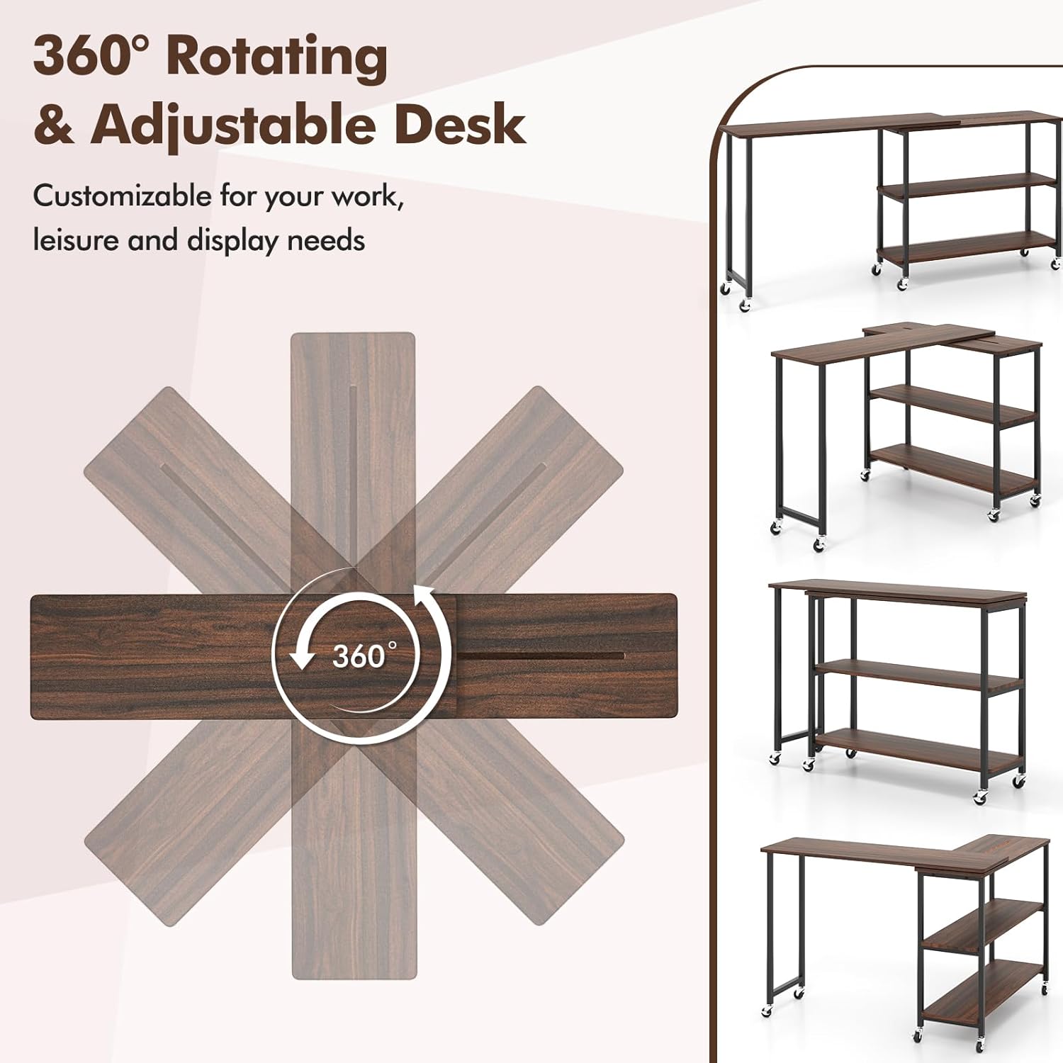 360° Rotating Side Table with  - Desk Setup Ideas recension och pris