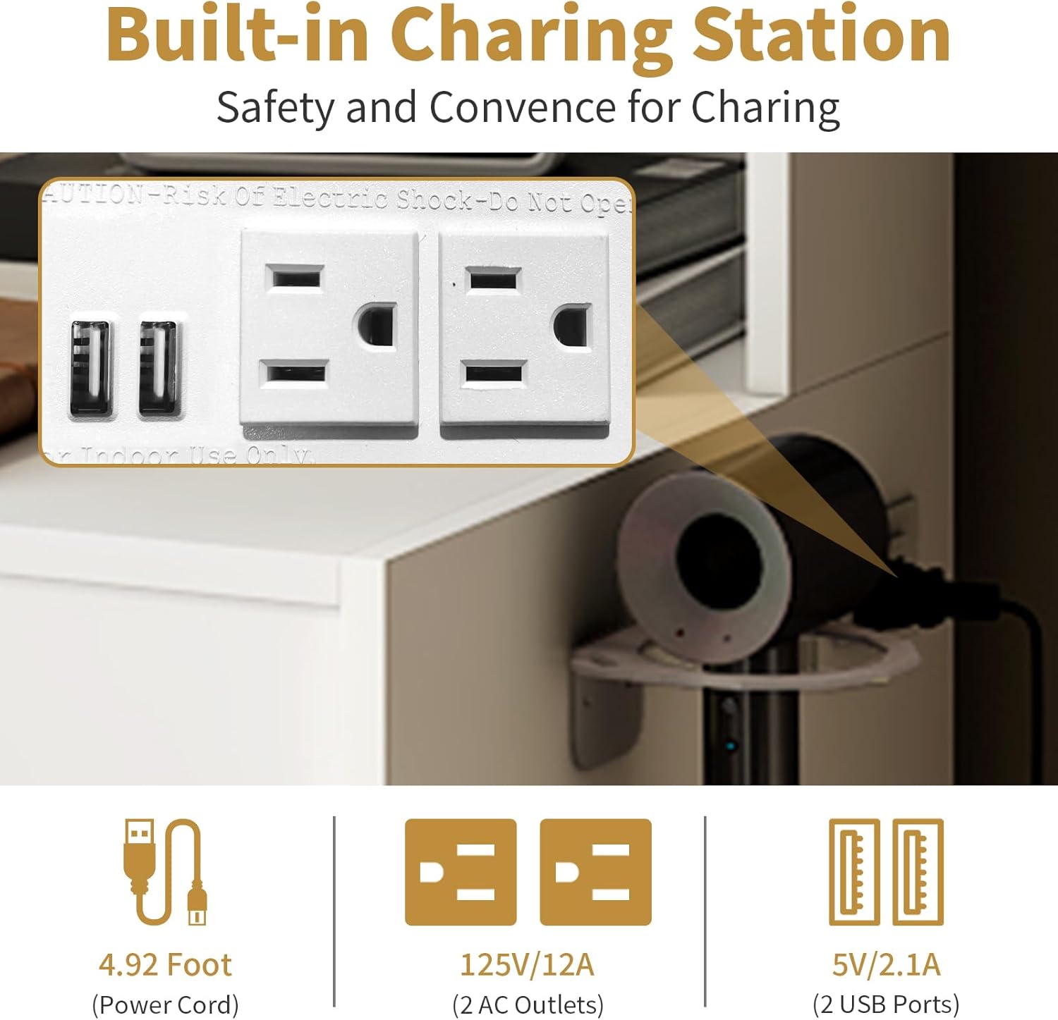 3 in 1 Vanity Desk with Fold-u - Desk Setup Charging Station recension och pris