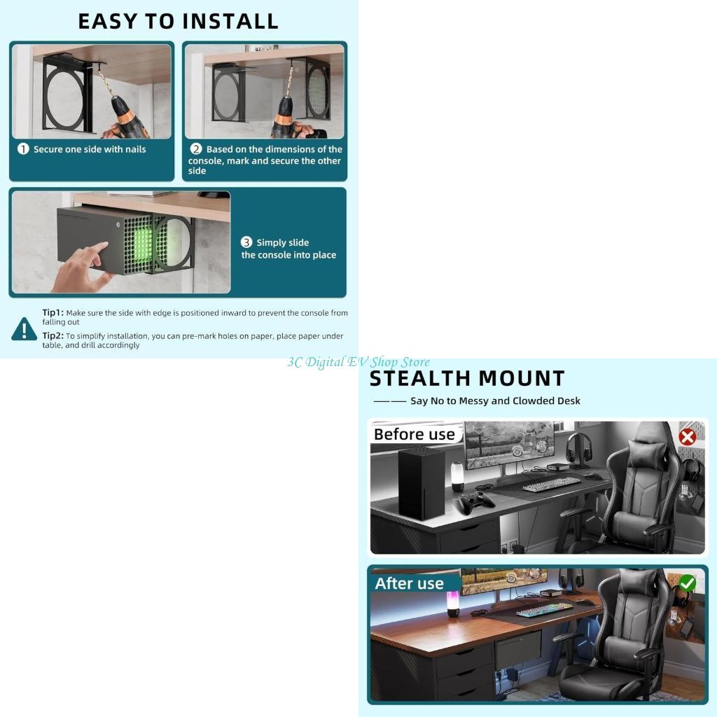 E74D Metal Under Desk Organize - Desk Setup Xbox recension och pris