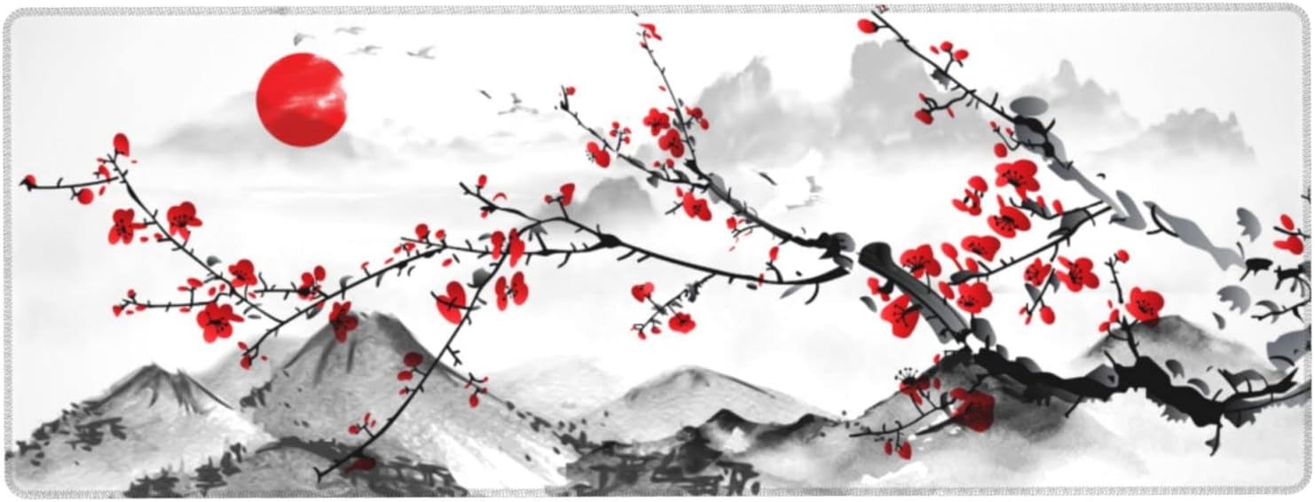 Chinese Ink Wash Plum Blossom  - Desk Setup Red recension och pris