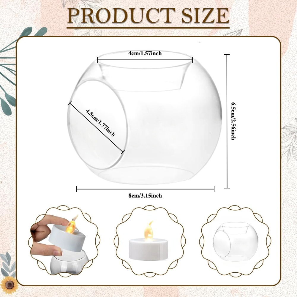 6/12pcs Glass Round Hollow Can - Desk Setup Lamp recension och pris