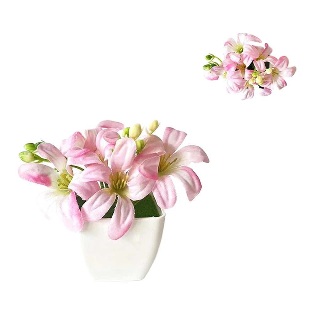 Miniature Artificial Lily Pott - Desk Setup Red recension och pris
