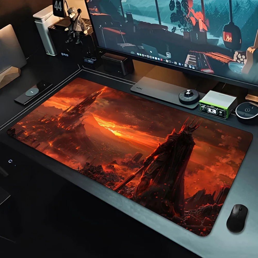 Vintage Red Gold Pattern Large - Desk Setup Red recension och pris