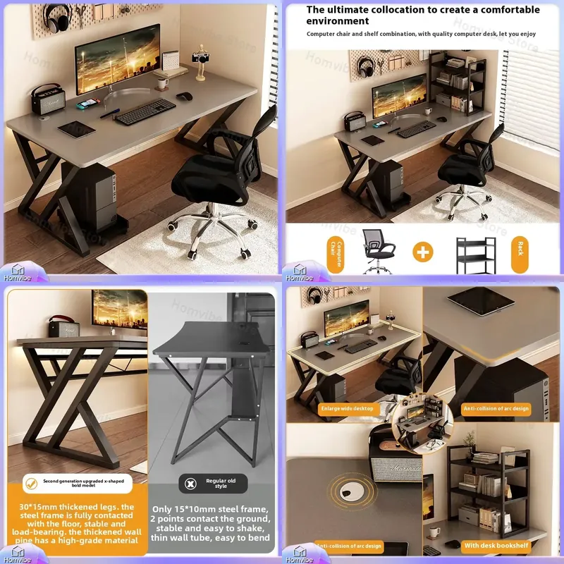 Modern Wooden Computer Desk fo - Desk Setup Study recension och pris