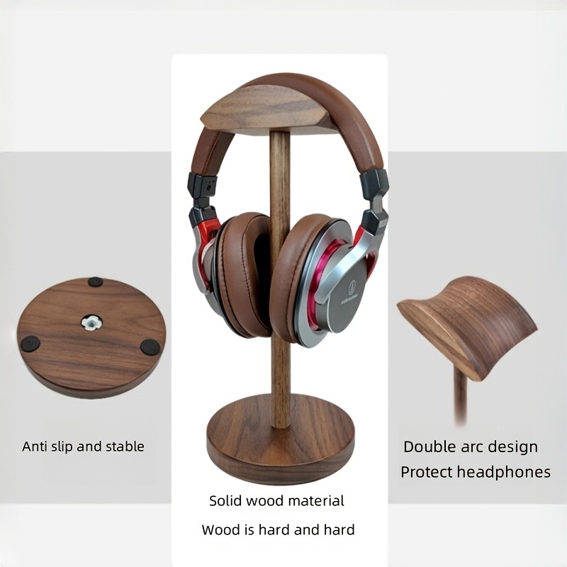 PGY Wooden Headphone Stand Erg - Desk Setup Headphone Stand recension och pris